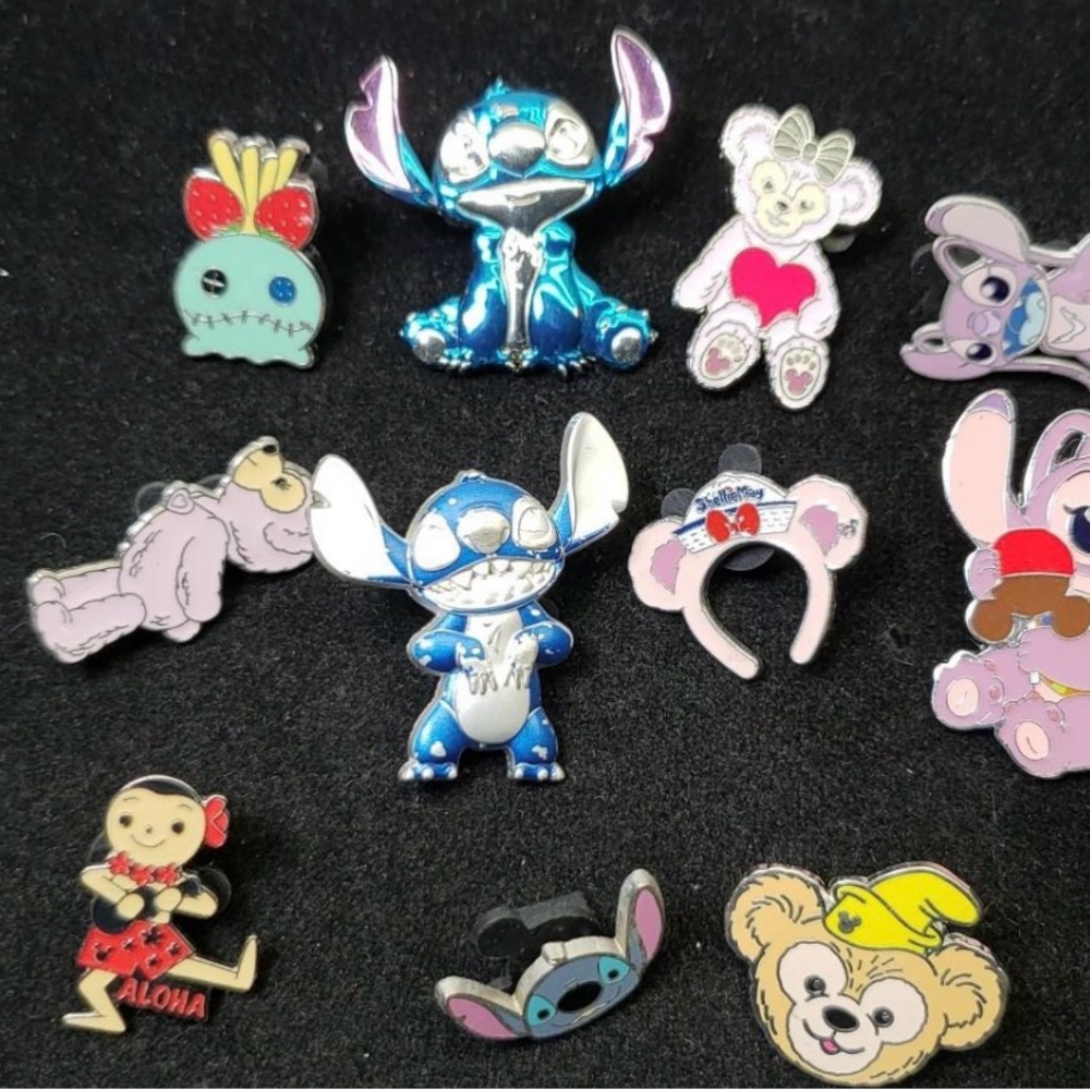 Disney Trading Pins 12pc Lot – Stitch, Angel, Scrump, Duffy, Lilo